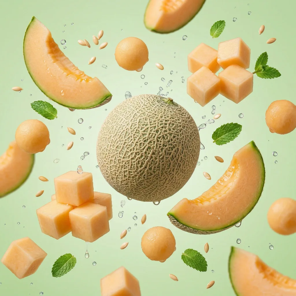 Cantaloupe prepared for a baby, suitable from around 6 months