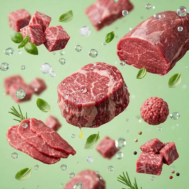 Steak prepared for a baby, suitable from around 6 months