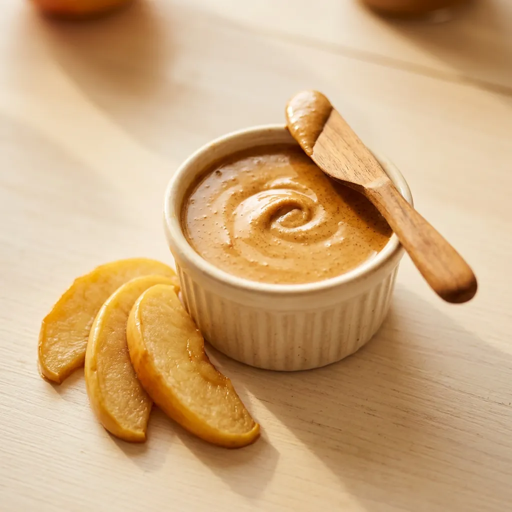 Almond Butter & Apple Dip, a snack for babies from around 9 months
