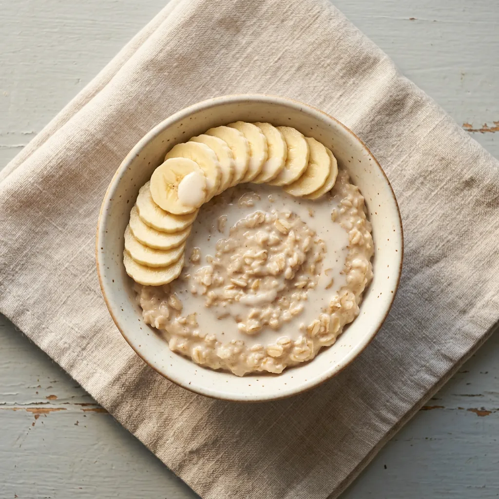 Banana Oat Porridge, a breakfast for babies from around 6 months