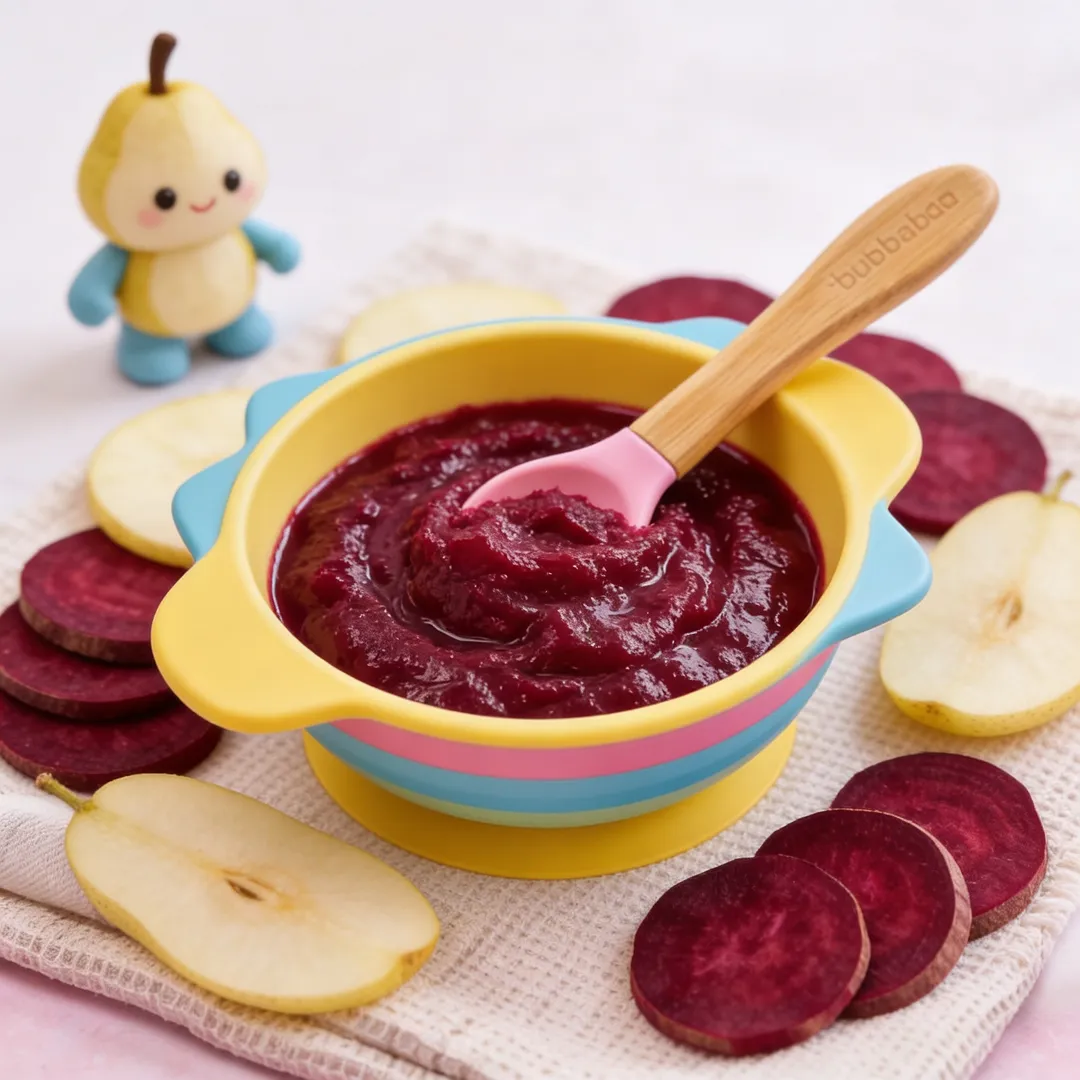 Beetroot & Pear Purée, a purée for babies from around 6 months