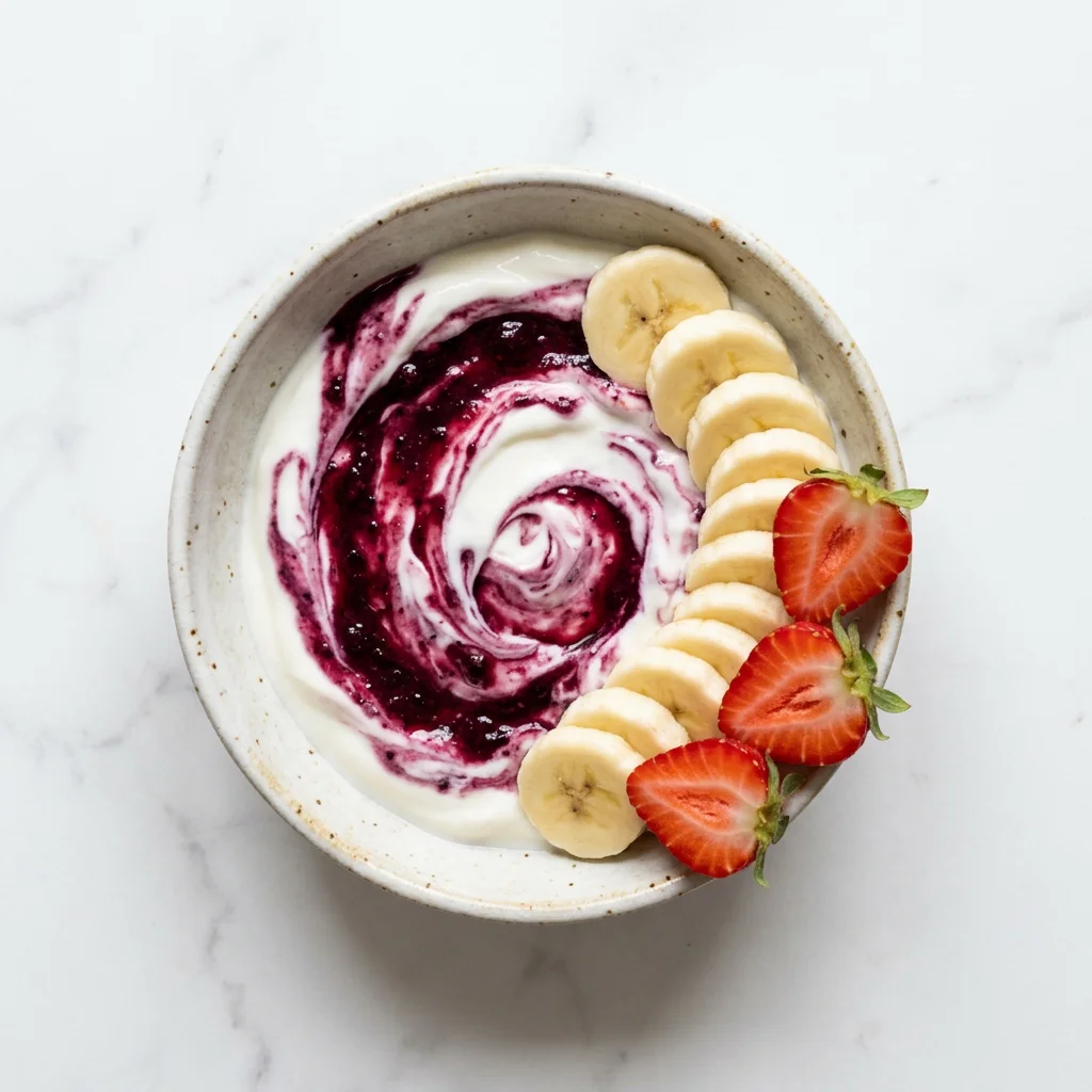 Berry Yogurt Dip with Fruit, a snack for babies from around 10 months