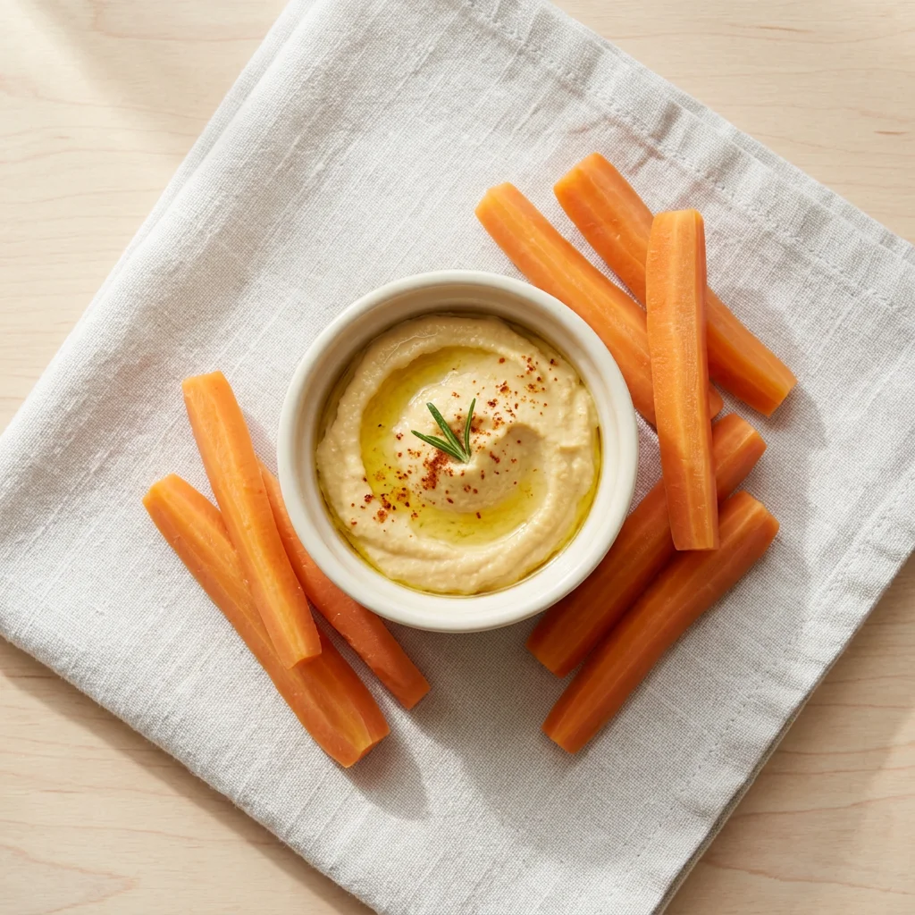 Carrot & Hummus Sticks, a snack for babies from around 1 year