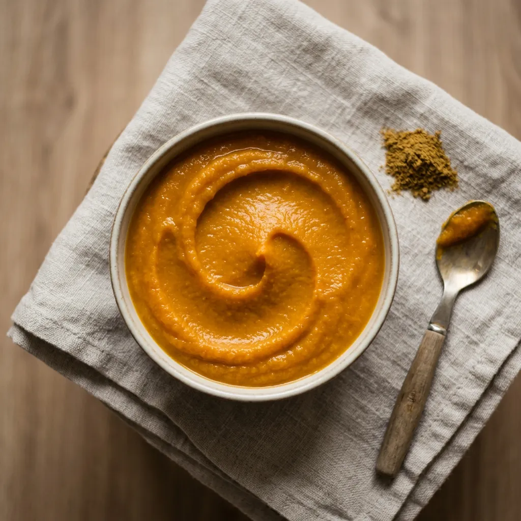 Carrot & Lentil Purée, a purée for babies from around 6 months