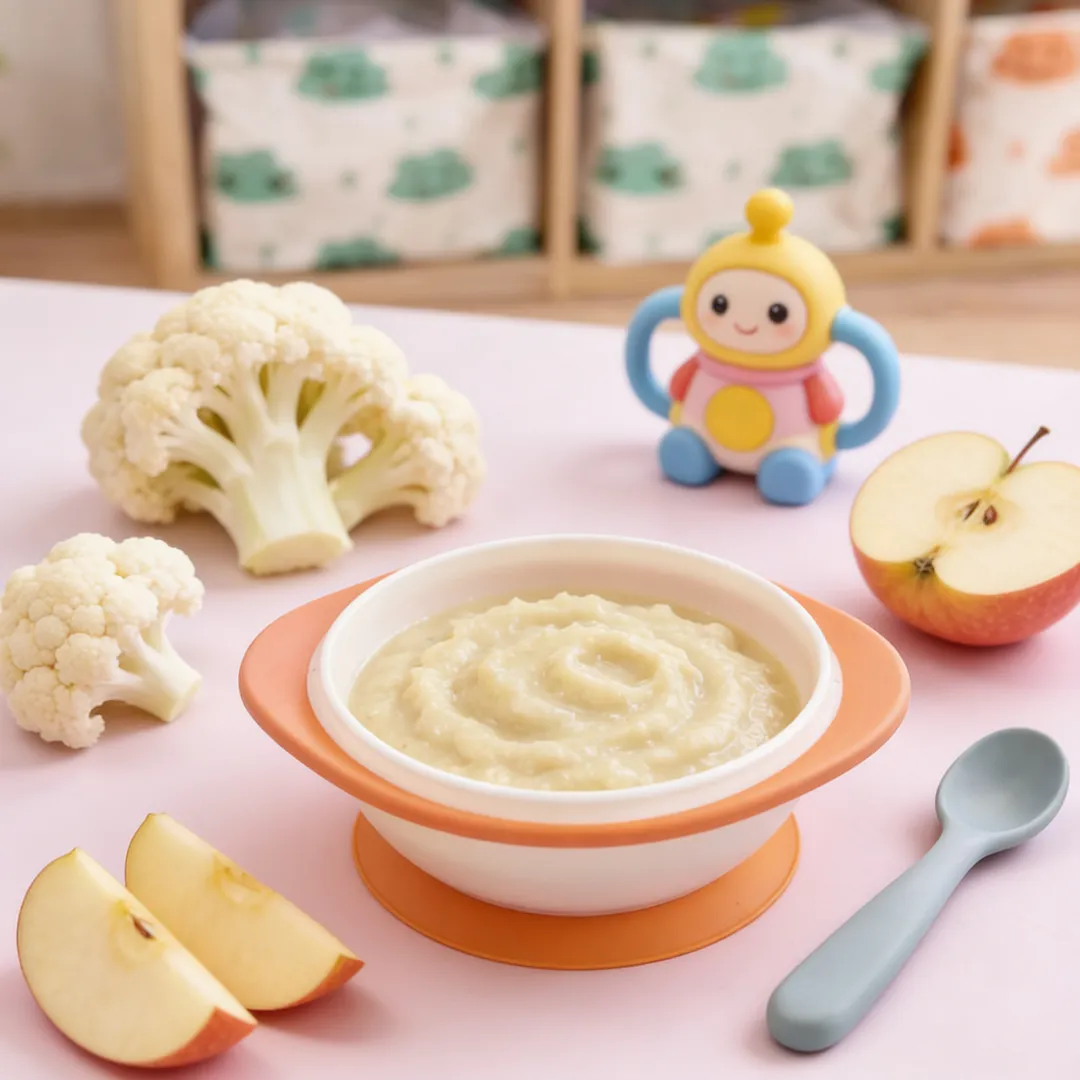 Cauliflower & Apple Purée, a purée for babies from around 6 months
