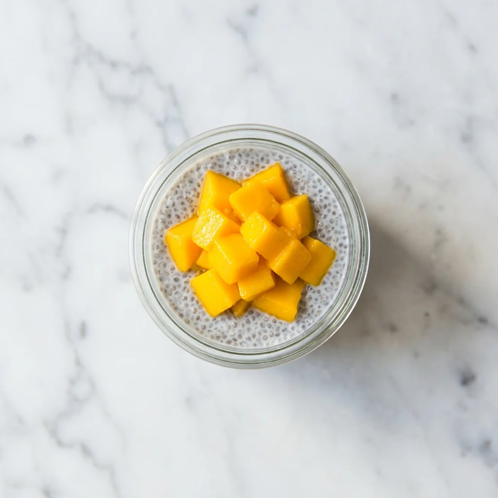 Chia Seed Pudding with Mango, a breakfast for babies from around 1 year