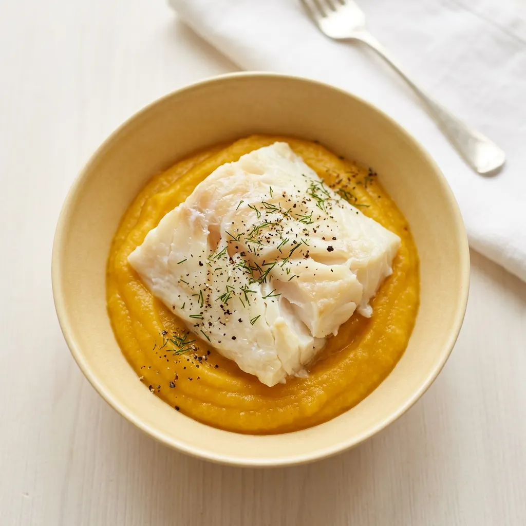 Cod & Butternut Squash, a lunch or dinner for babies from around 6 months