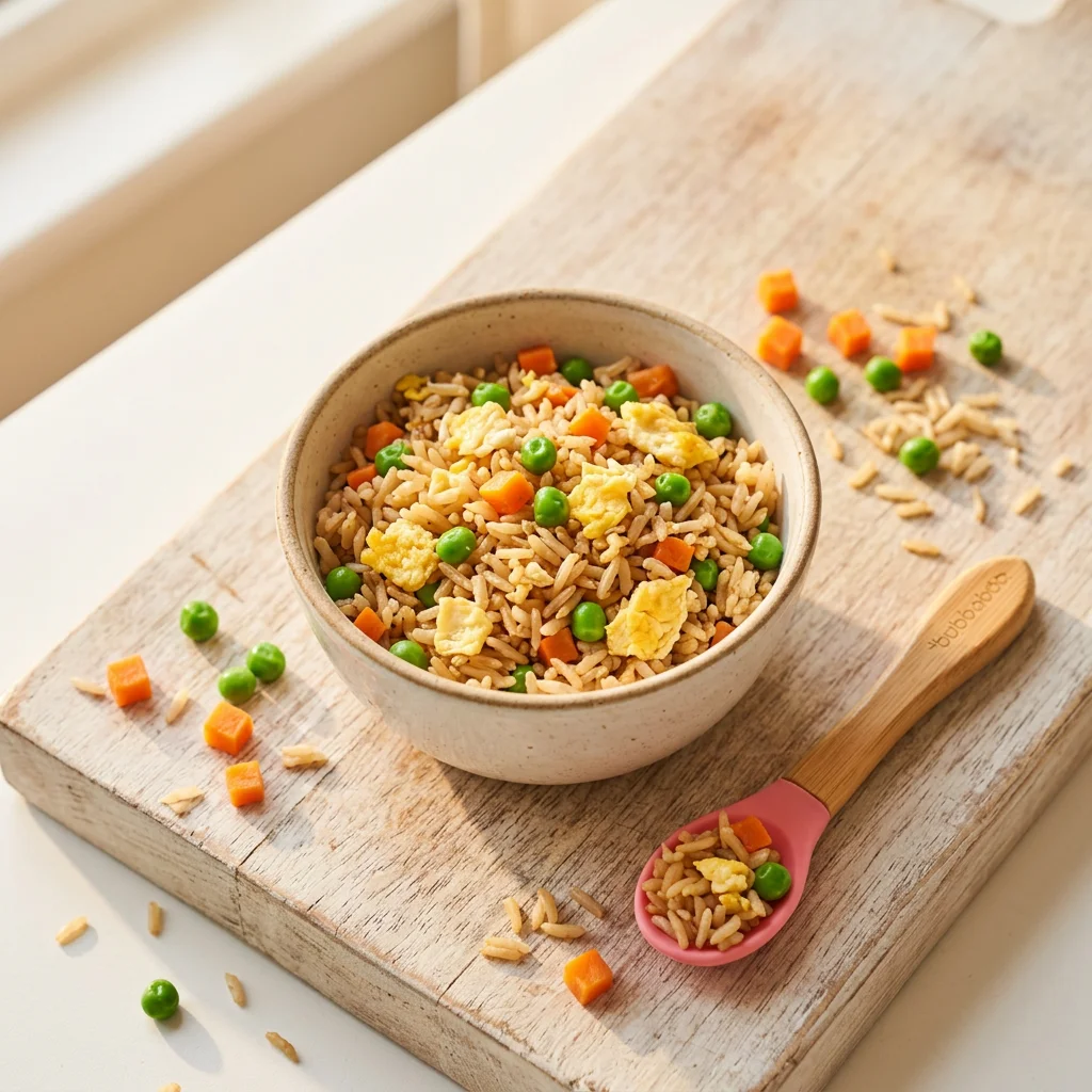 Egg Fried Rice with Vegetables, a lunch or dinner for babies from around 1 year