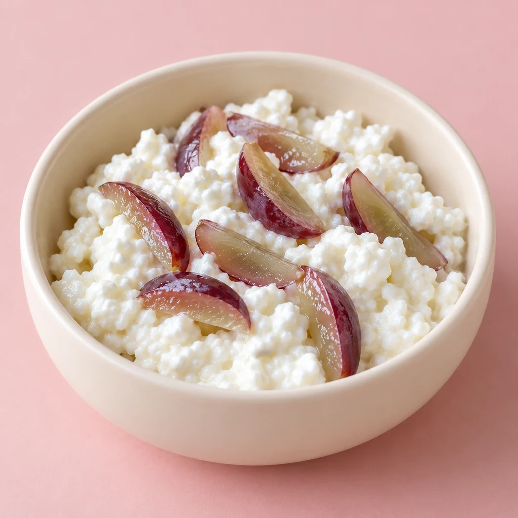 Grape & Cottage Cheese Pot, a snack for babies from around 9 months