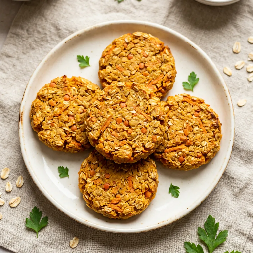 Lentil & Veggie Patties, a finger food for babies from around 9 months
