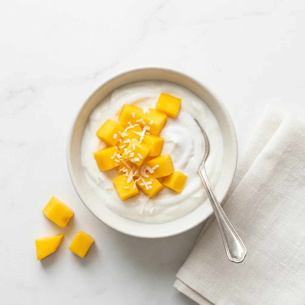 Mango Coconut Yogurt Pot, a snack for babies from around 1 year