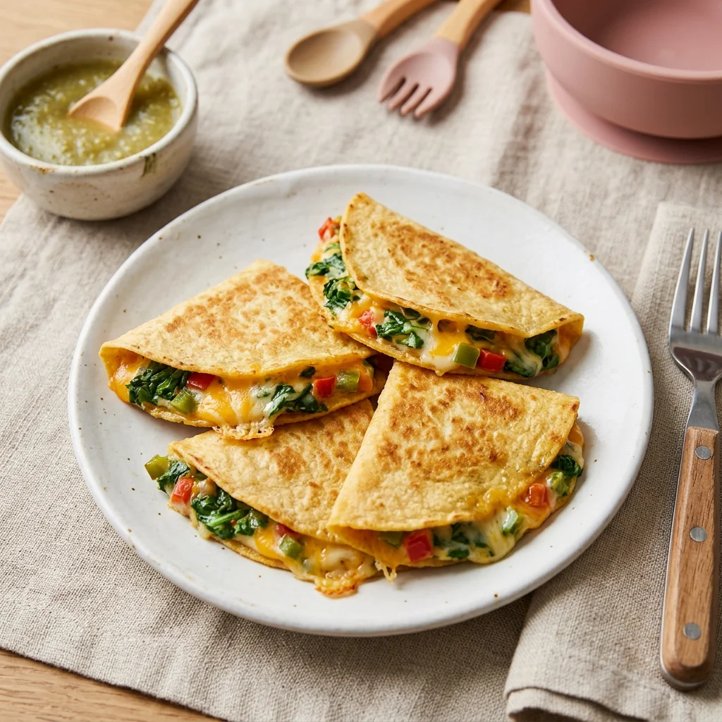 Mini Cheese & Veggie Quesadillas, a finger food for babies from around 1 year