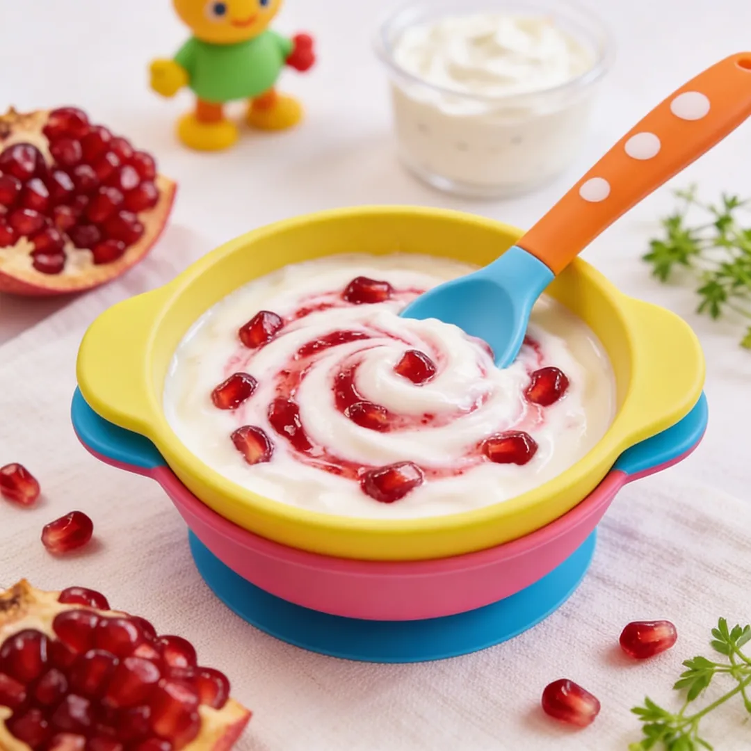 Pomegranate Yogurt Swirl, a snack for babies from around 6 months