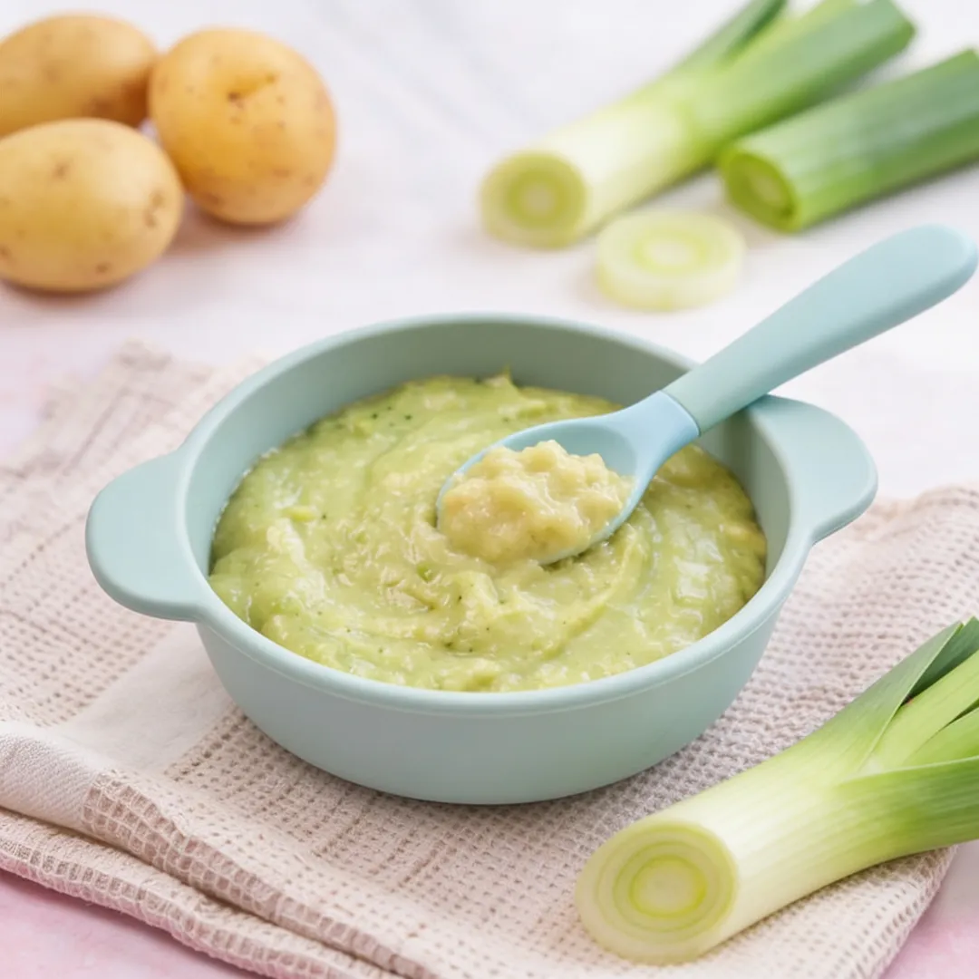 Potato & Leek Purée, a purée for babies from around 6 months