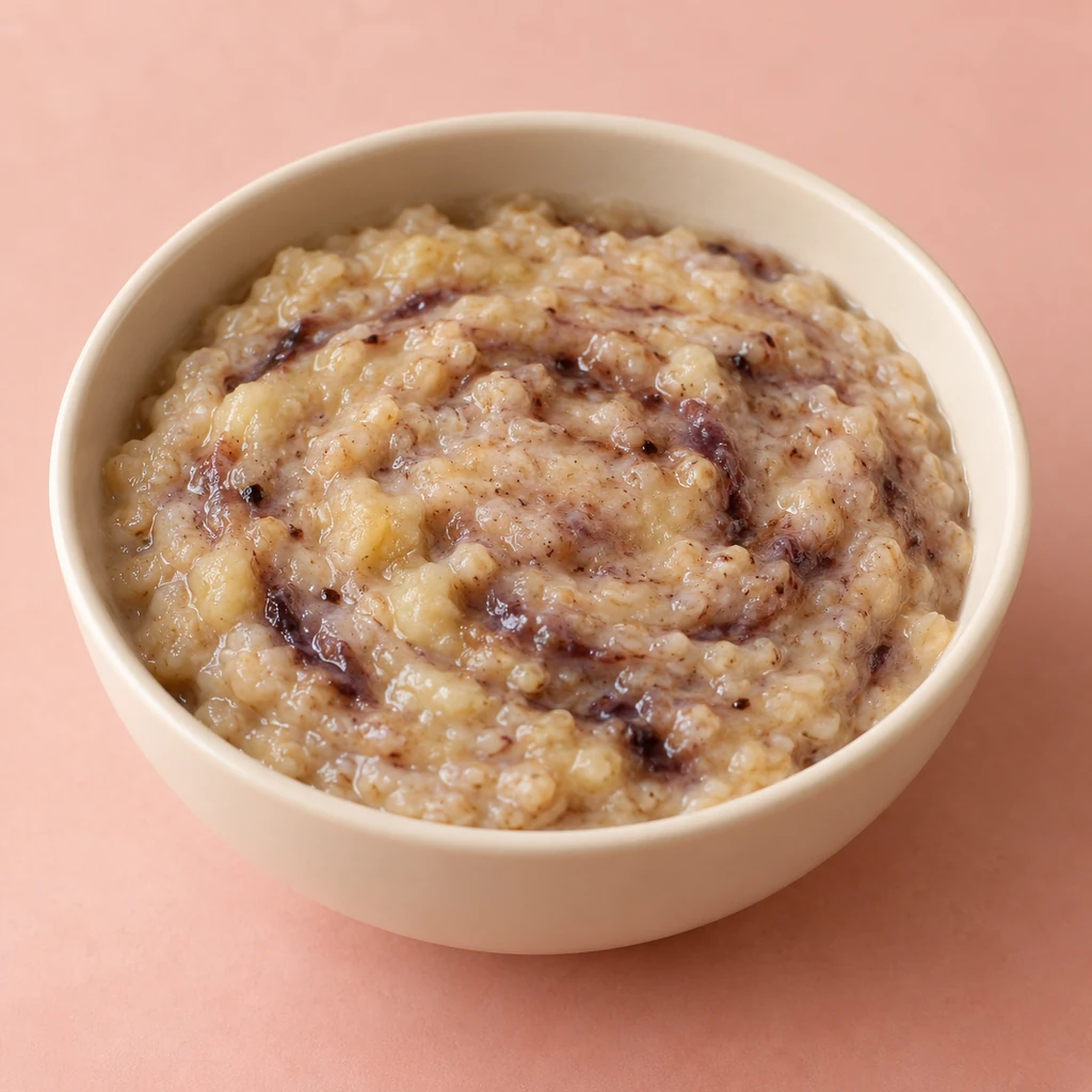 Prune & Banana Oat Porridge, a breakfast for babies from around 6 months