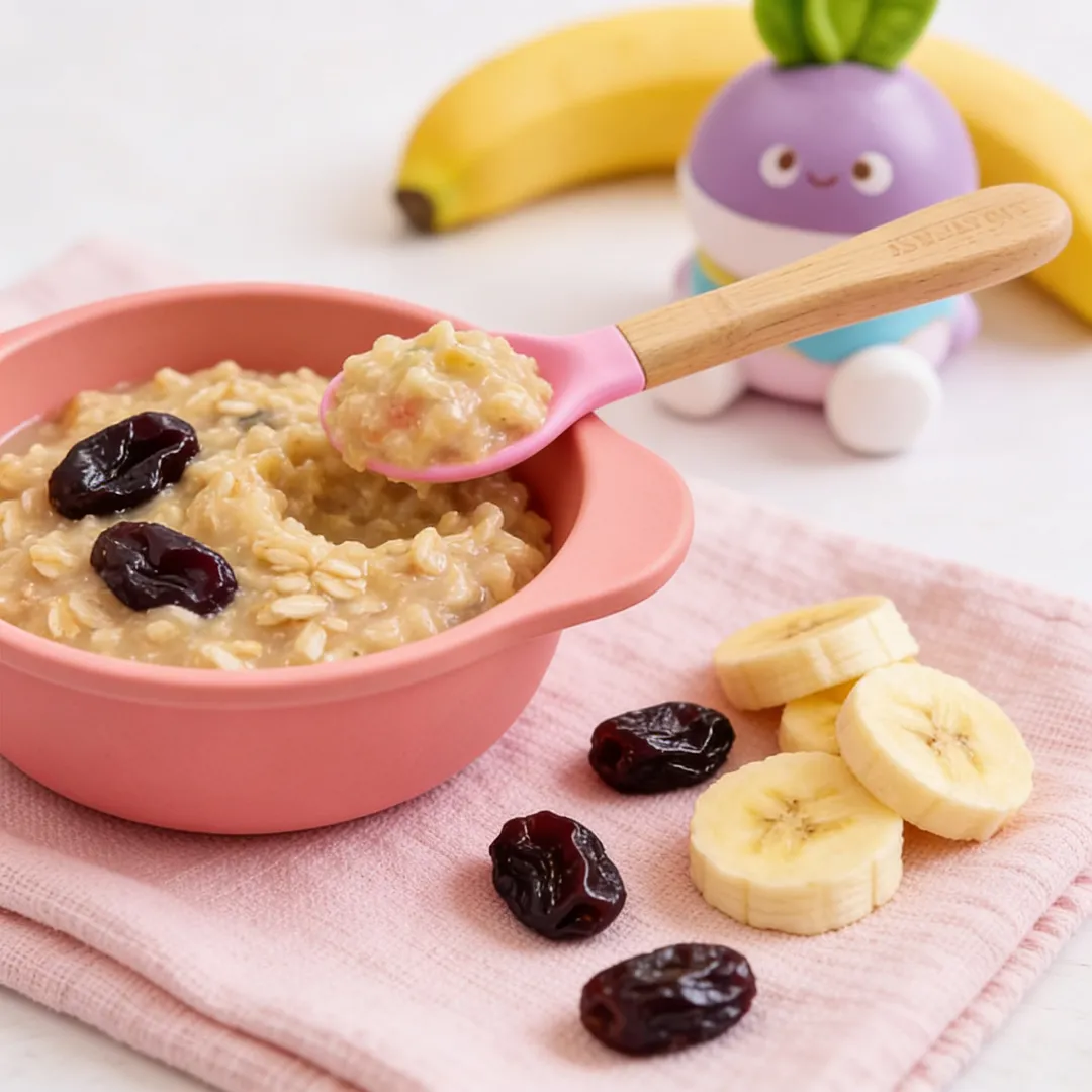 Prune & Banana Oat Porridge, a breakfast for babies from around 6 months