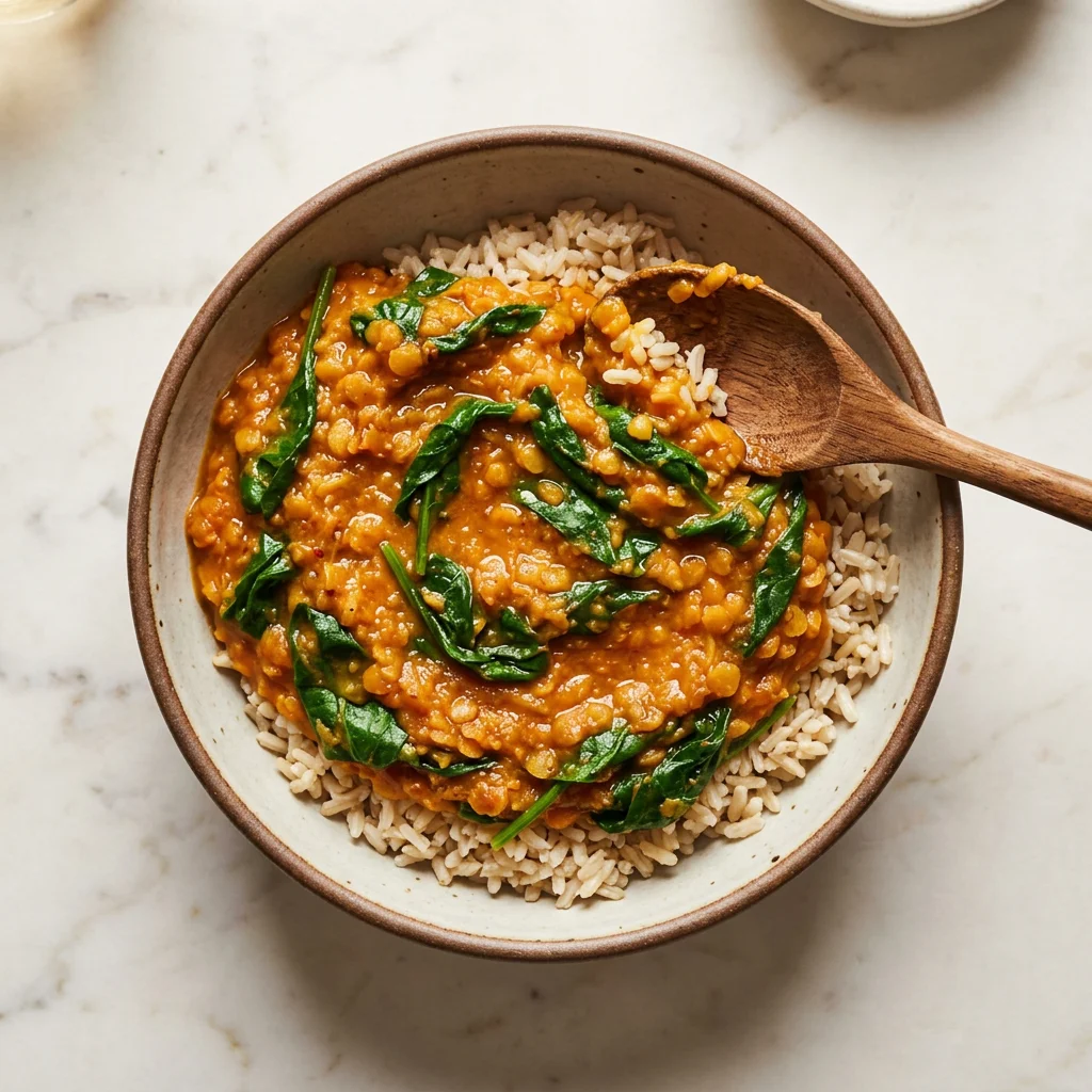 Red Lentil Dahl with Rice, a lunch or dinner for babies from around 10 months