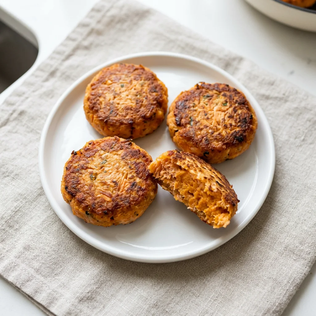 Salmon & Sweet Potato Fishcakes, a lunch or dinner for babies from around 10 months