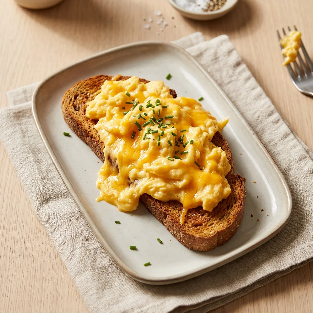 Scrambled Egg & Cheese Toast, a breakfast for babies from around 10 months