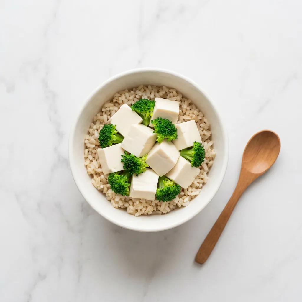 Tofu, Broccoli & Rice Bowl, a lunch or dinner for babies from around 6 months