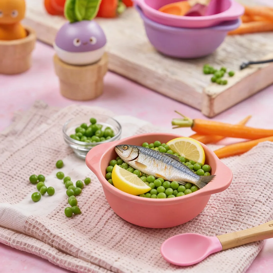 Trout with Peas & Lemon, a lunch or dinner for babies from around 7 months