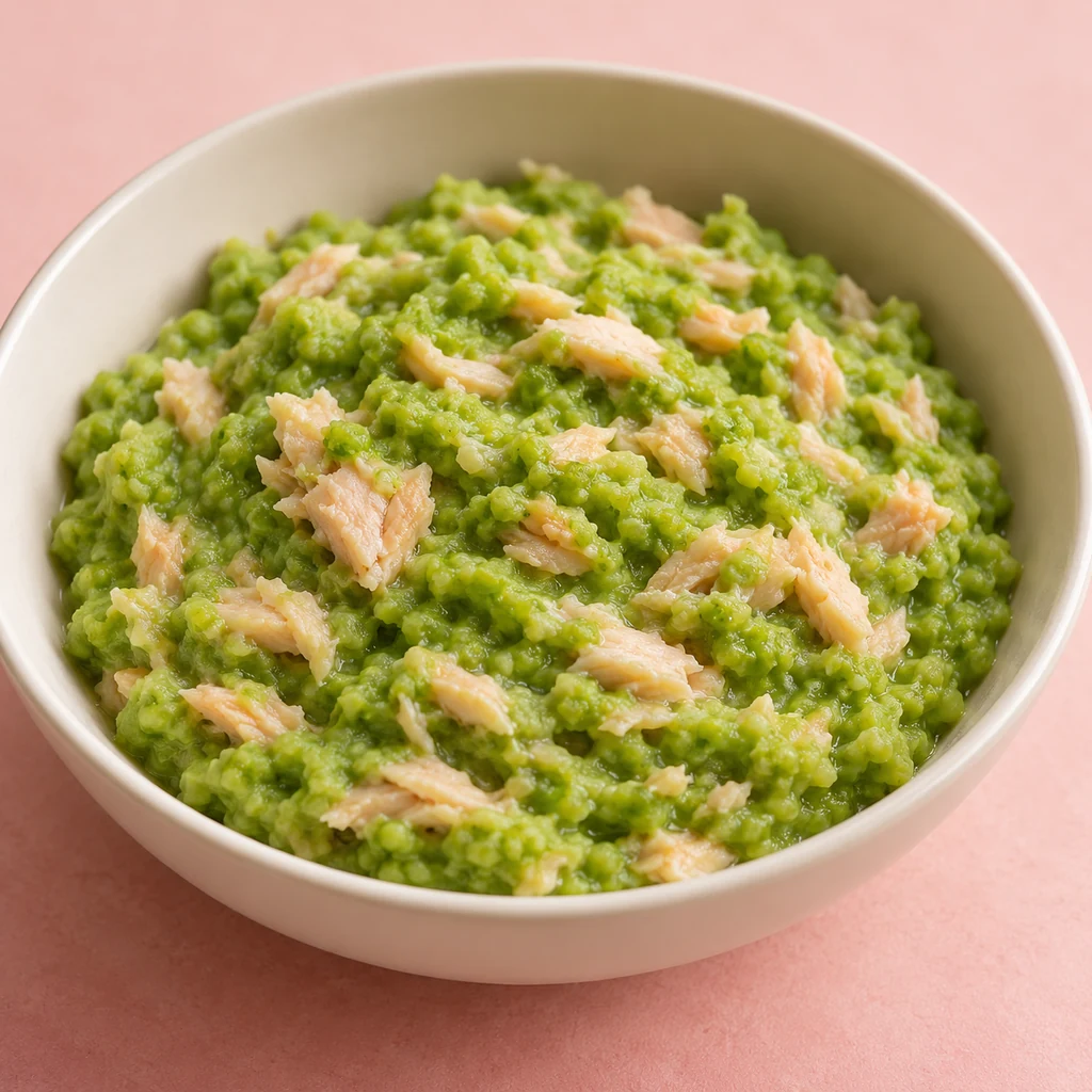 Trout with Peas & Lemon, a lunch or dinner for babies from around 7 months