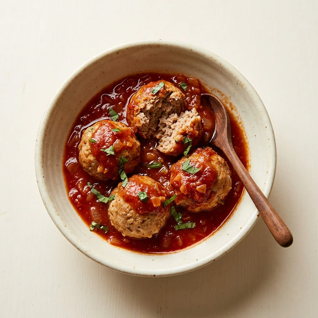 Turkey Meatballs in Tomato Sauce, a lunch or dinner for babies from around 1 year